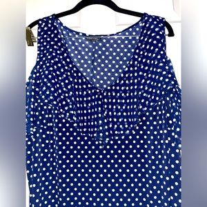 Dressbarn Blue Polka Dot Dress